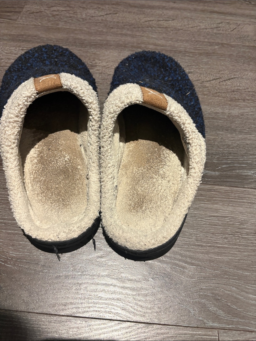 Men’s Navy and Cream Cozy Slip-On House Shoes